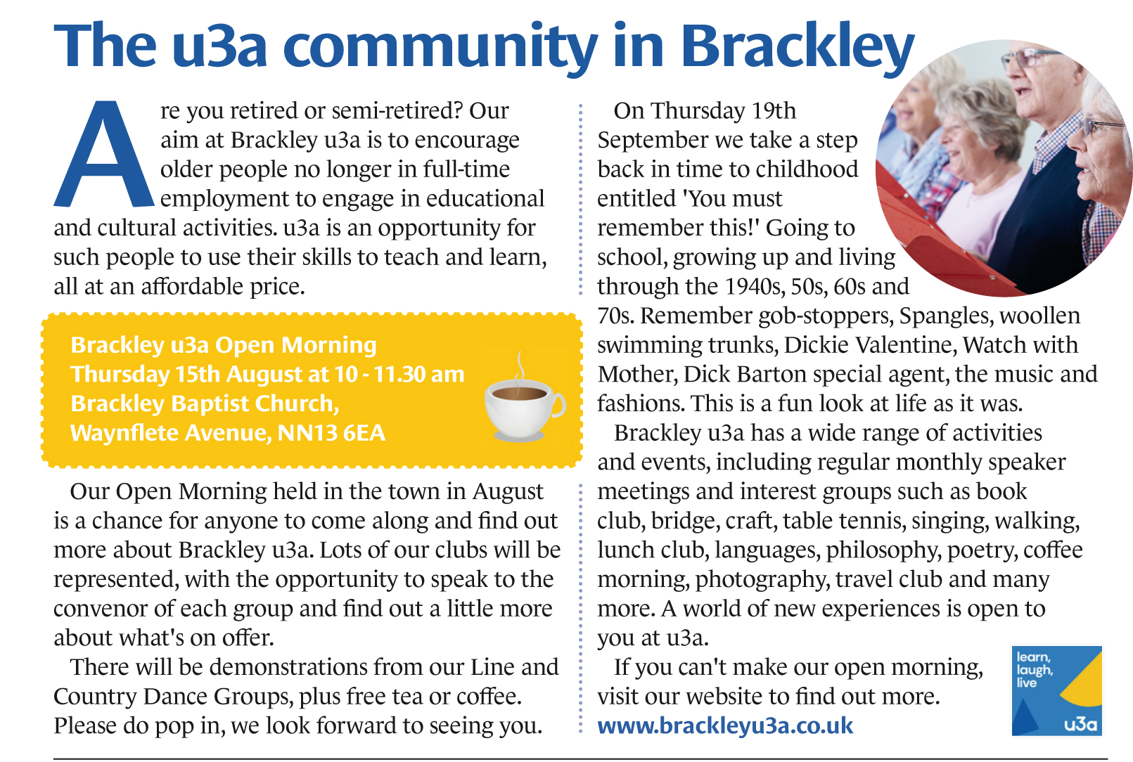 Brackley u3a AugSept24